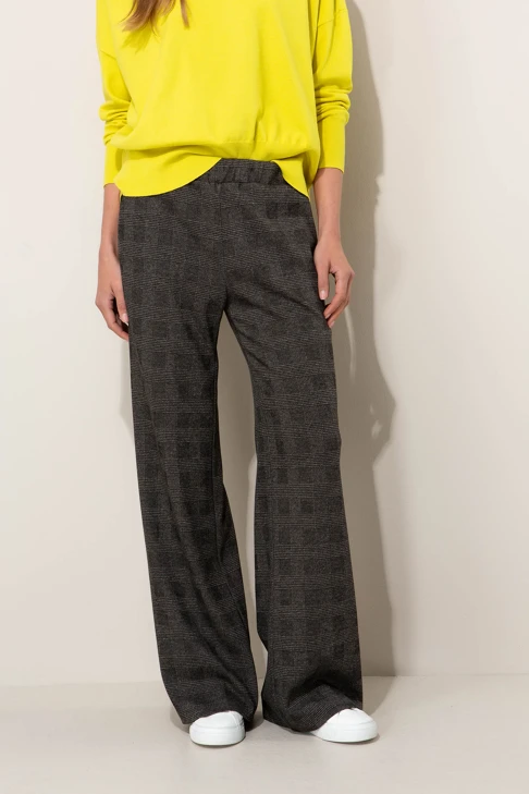 CATNOIR Women's Pants with Glen Check Pattern, Graphite