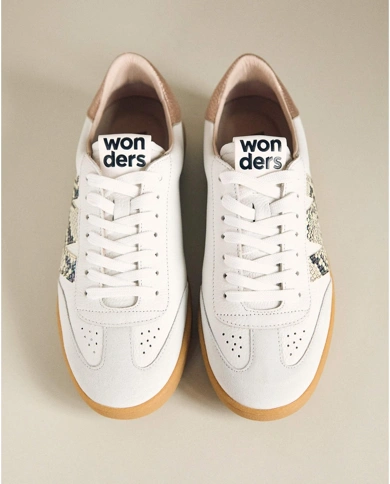 WONDERS women's sneakers snake white (2)