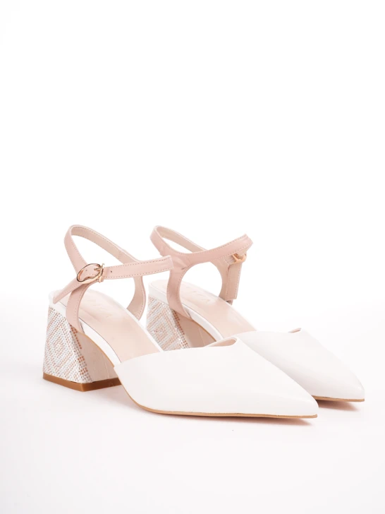 Epica pumps empty heel strass heel white