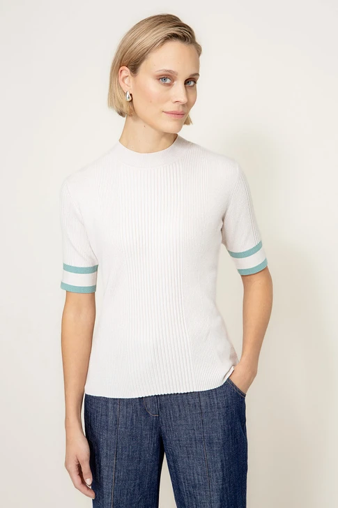 CATNOIR Women's Cream Short-Sleeved Sweater
