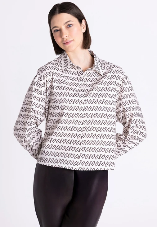 TUZZI CHOCOLATE Women's Beige HEART Blouse