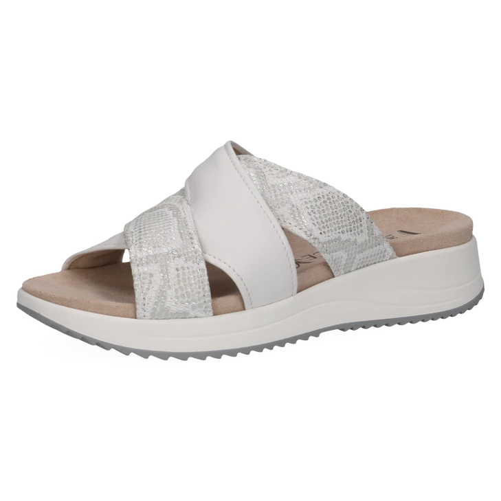 Caprice slippers white snake