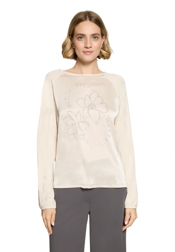 BETTY BARCLAY Women's Beige T-Shirt with Rhinestones