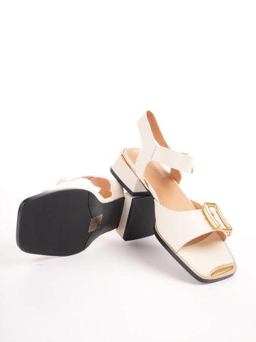 EPICA ladies sandals beige with decorative buckle (4)