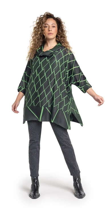 DORIS STREICH ladies tunic black and green