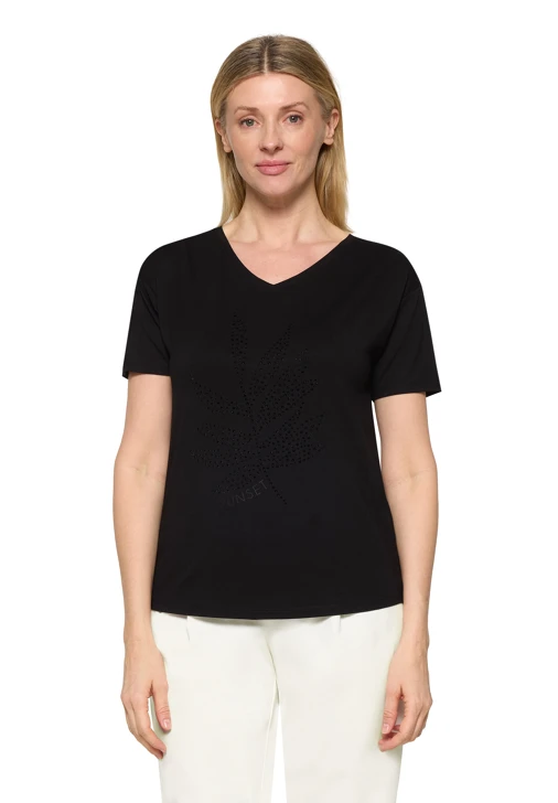 BETTY BARCLAY SO COSY women's t-shirt black with rhinestones