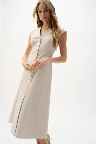 JOSEPH RIBKOFF women's beige sleeveless dress (2)
