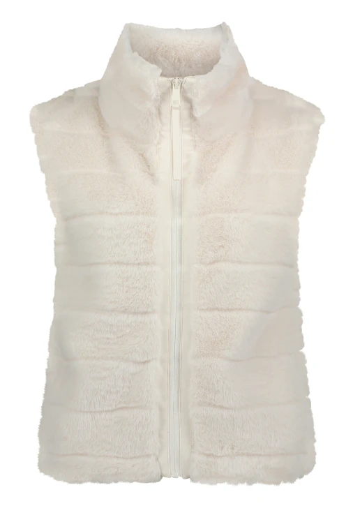 BETTY & CO Women's White Faux Fur Vest