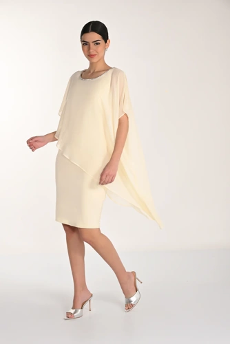 FRANK LYMAN ladies dress vanilla formal (1)