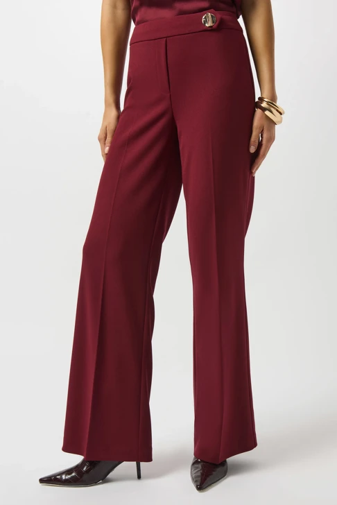 JOSEPH RIBKOFF women's burgundy trousers