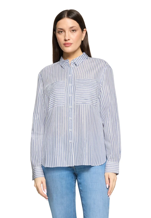 BETTY BARCLAY ladies shirt blue and white striped