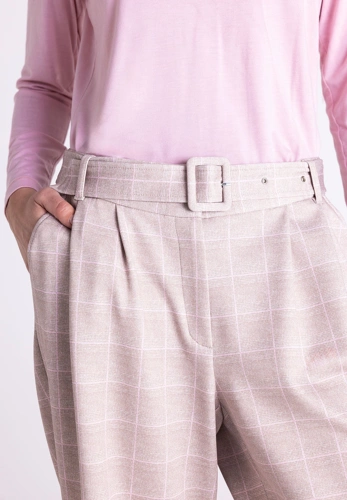 TUZZI  STAY WARM Women's Wide-Leg Pants, Beige, Patterned (1)