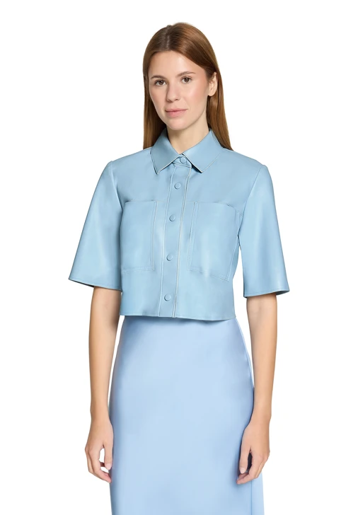 VERA MONT ladies jacket blue leatherette