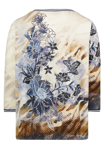 BETTY BARCLAY Women's Beige T-Shirt with Print and Rhinestones (6)