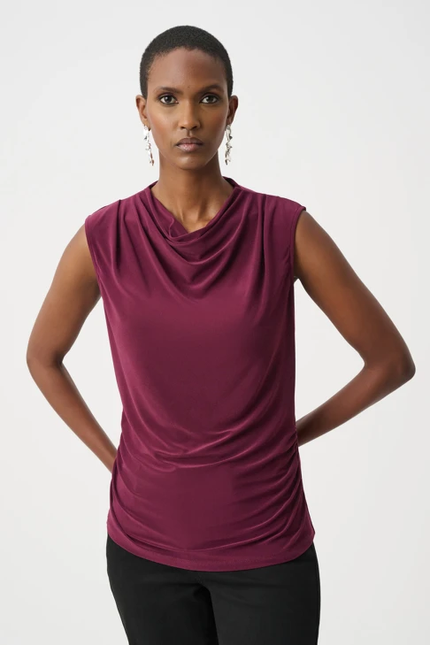 JOSEPH RIBKOFF Women's Burgundy Top