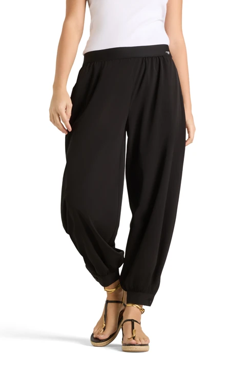 CAMBIO BLANCHE women's trousers black cuffed trousers