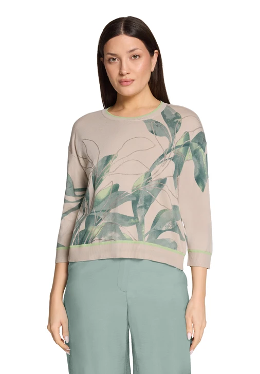 BETTY BARCLAY women's sweater beige with print