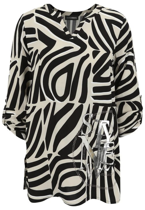 DORIS STREICH ladies tunic black and white