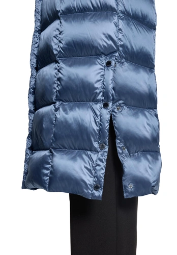 BETTY BARCLAY Women's Quilted Coat with Down and Raccoon Fur, Blue (4)