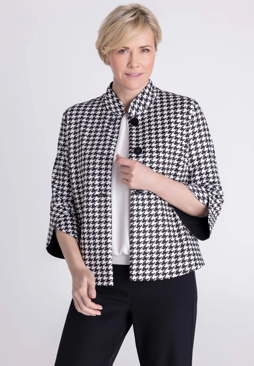 FRANK WALDER Women's Black-and-White Pepito Blazer