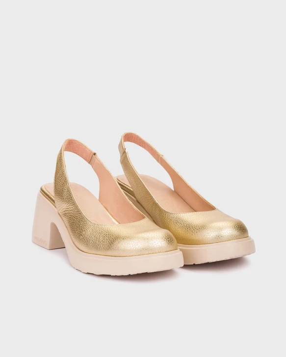 WONDERS women's heelless pumps gold