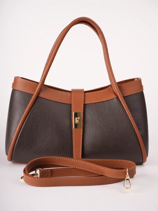 GROSSO BAG Women's Brown Leather Handbag