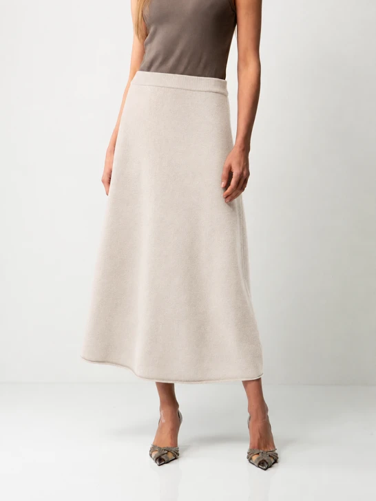 CATNOIR Women's Knitted Merino Wool Skirt, Gray