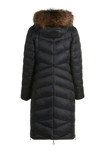 GIL BRET Women's Black Coat with a Fur-Trimmed Hood (9)