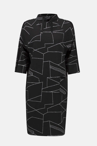 JOSEPH RIBKOFF ladies dress black with white pattern (6)