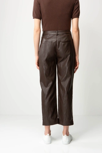 CATNOIR Women's Brown Vegan Leather Pants (2)