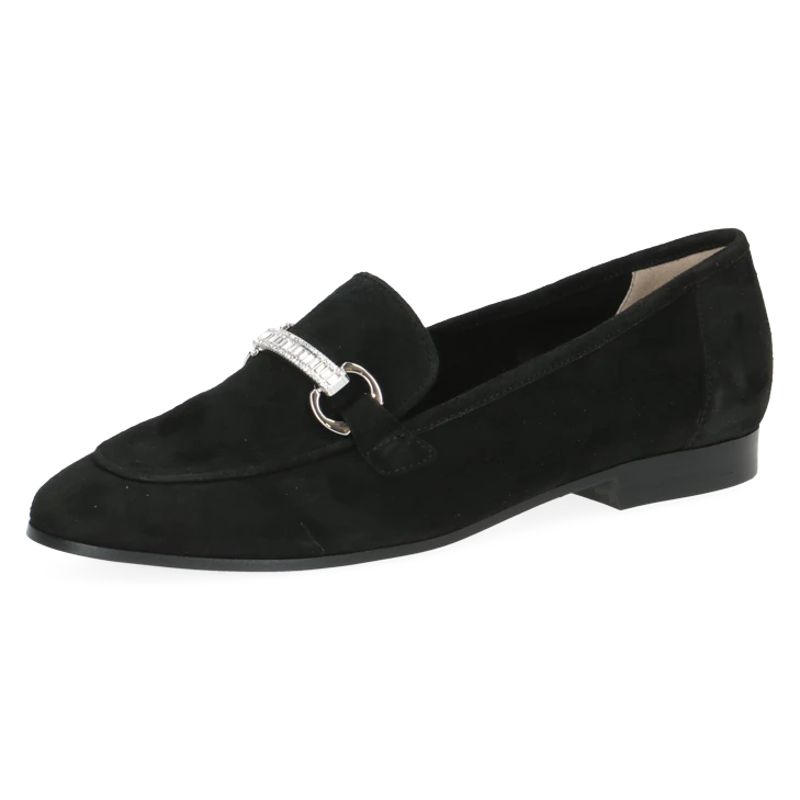 CAPRICE women's black suede loafers