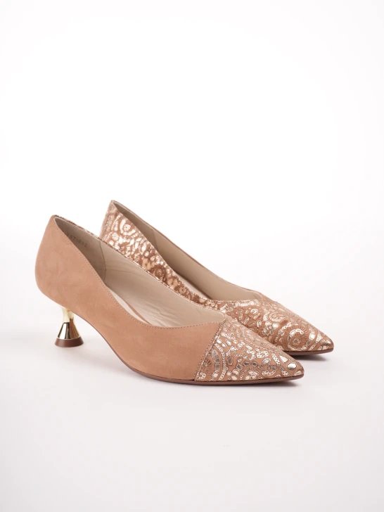 EPICA women's pumps beige with a fine shine