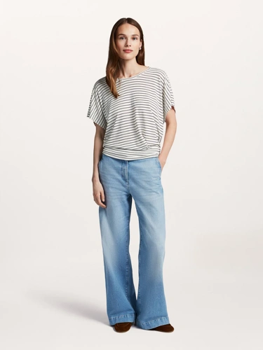 BEAUMONT DAMIE ladies shirt light beige with stripe (2)