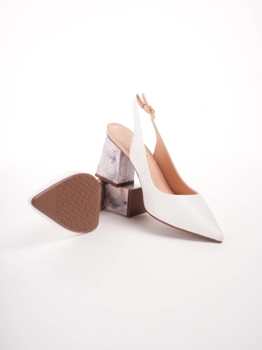 EPICA ladies white pumps with heel strap (4)