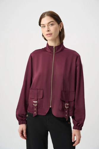 JOSEPH RIBKOFF Women's Burgundy Jacket