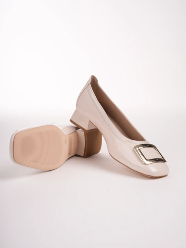 CAPRICE ladies ballerinas lacquered beige (4)