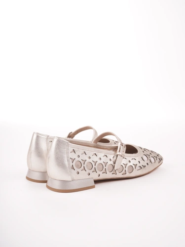 CAPRICE ladies ballerinas mesh platinum (1)