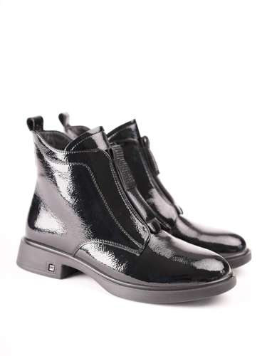 KARISMA Women's Black Patent Leather Ankle Boots
