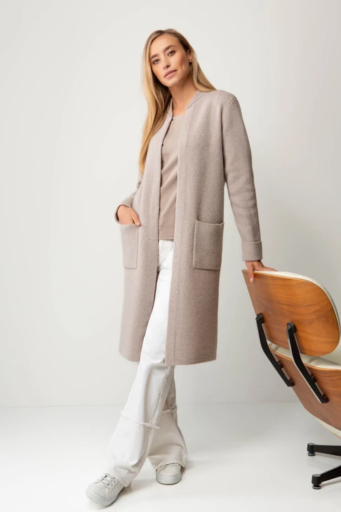 CATNOIR Women's Knitted Merino Wool Coat, Gray
