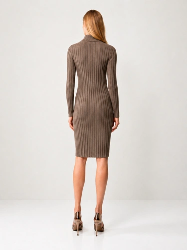 CATNOIR Women's Merino Wool Turtleneck Dress, Dark Gray (1)