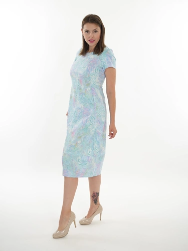 AGATA RE ladies dress light blue multi color (1)