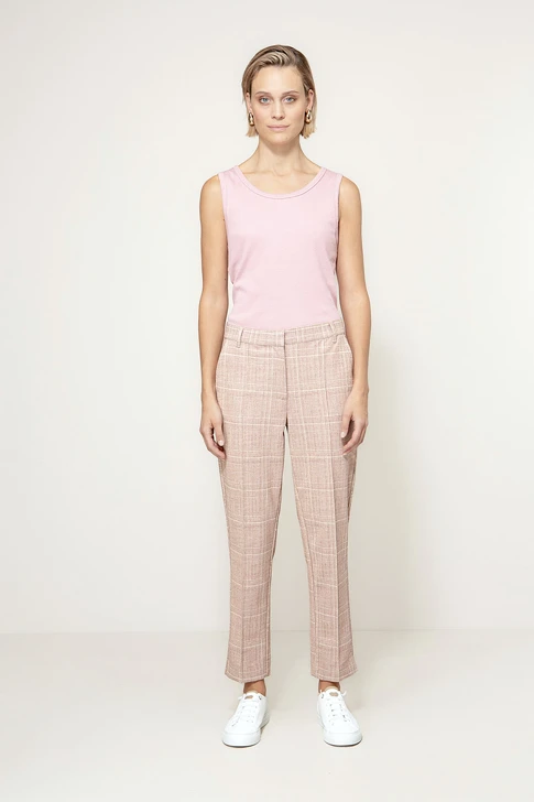 CATNOIR Women's Brick-Red Patterned Pants with Lurex