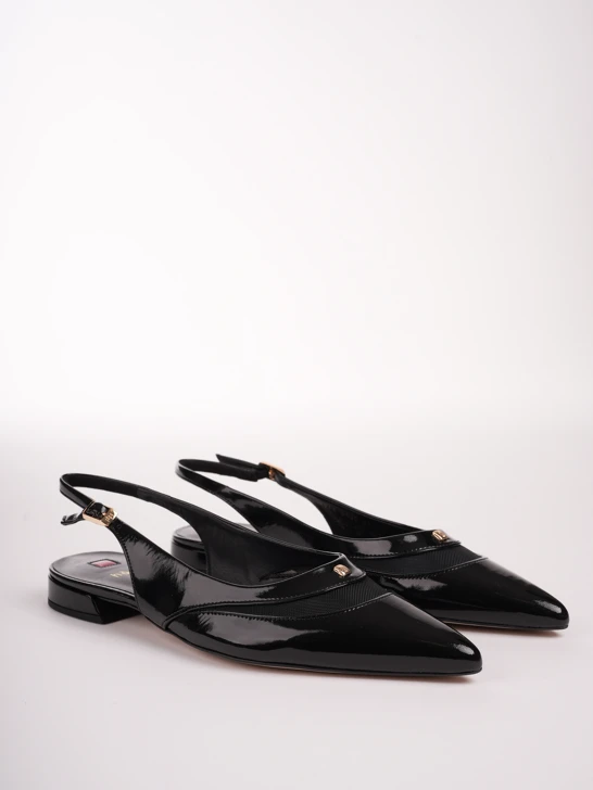 HOGL women's ballerinas lacquer black