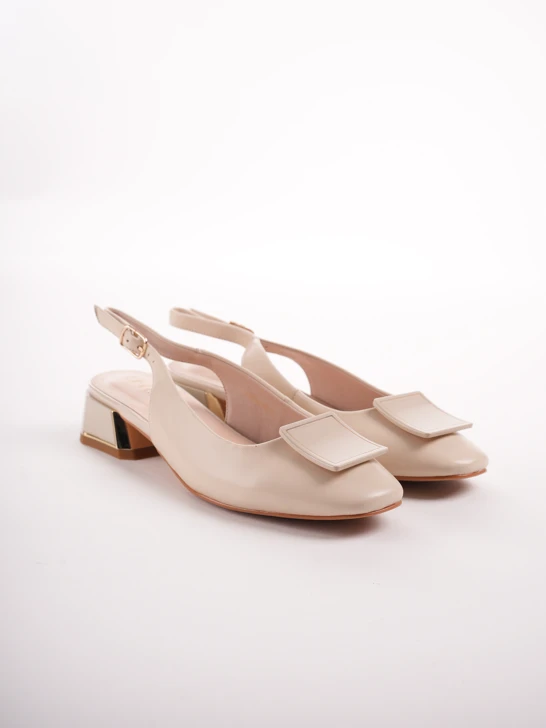 EPICA women's pumps beige with low heel