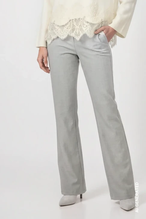 MONARI MONARI SOFT FALL Women's Pants, Light Gray Melange