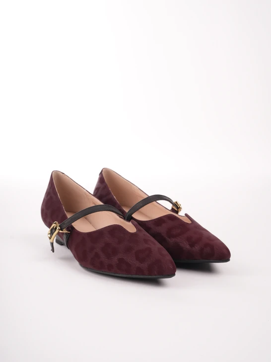 EPICA women's burgundy pumps with ankle strap