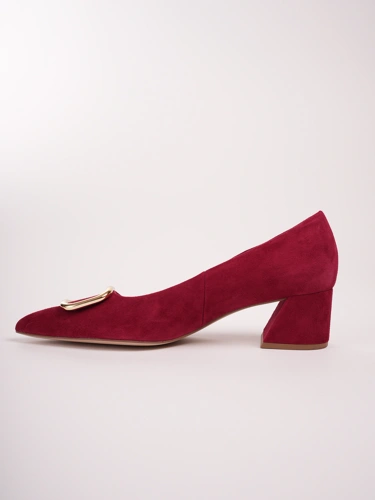 HOGL women's pumps with buckle suede burgundy (3)