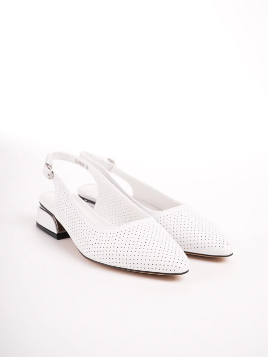KARISMA ladies white pumps with decorative upper