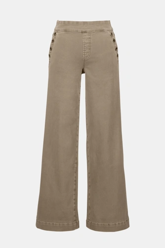 JOSEPH RIBKOFF ladies trousers dark beige wide (8)