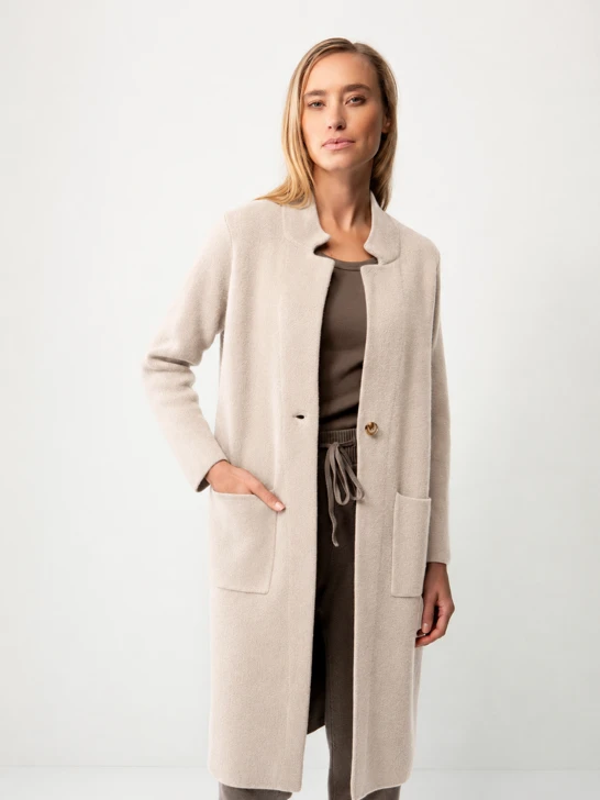 CATNOIR Women's Knitted Merino Wool Coat, Gray